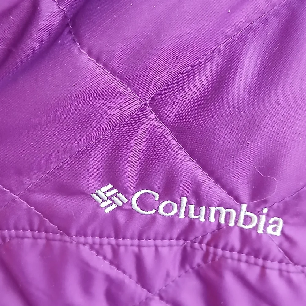 Columbia Women’s Heavy Parka XLarge  Purple Hood  Faux Fur Lining. - Picture 4 of 9
